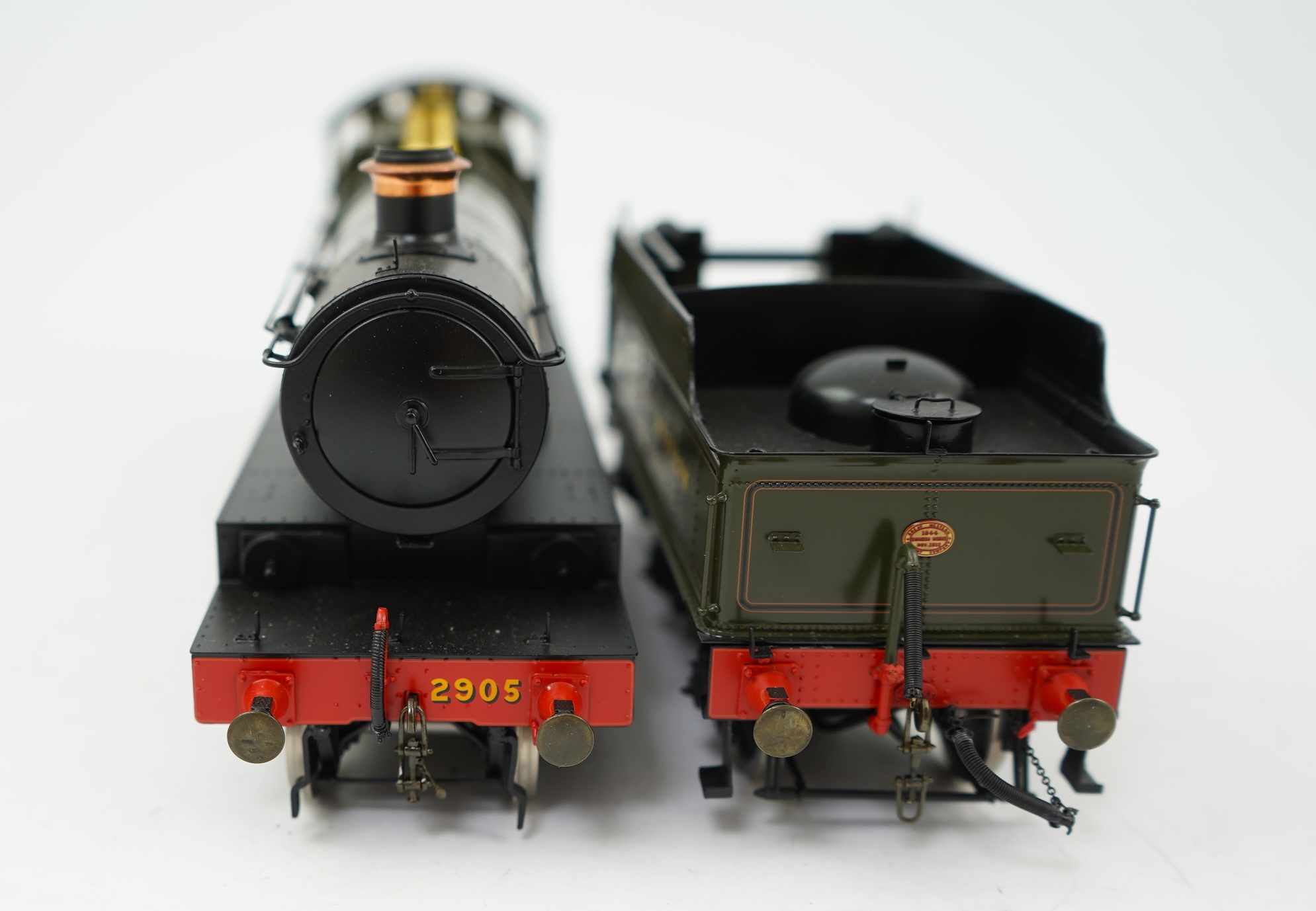 An 0 gauge Masterpiece Models model of GWR Saint Class, 2905, 4-6-0 tender locomotive, powered for two rail operation, with original box, accessories, instruction booklet and other paperwork.